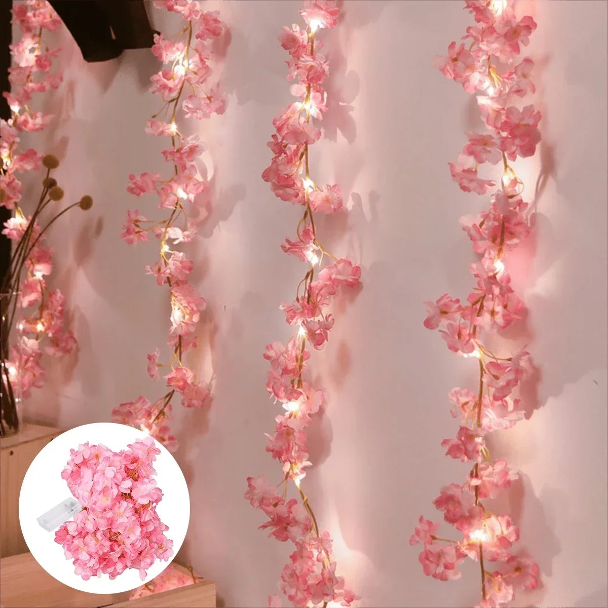 Gardening Tools Pink - 180CM Fiori artificiali rosa Lampada a