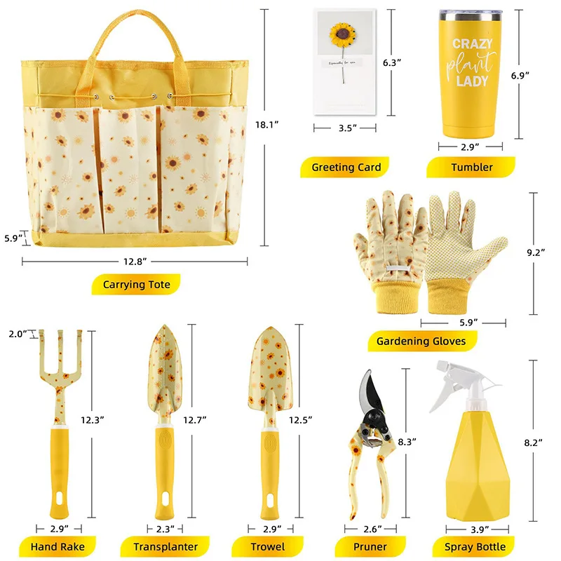 Gardening Tools Set Gift - Set di Attrezzi da Giardinaggio Durevoli,