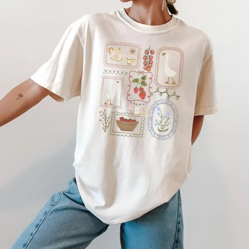 T-shirt con stampa in stile co - Junior Gardening Tools recensione e prezzo