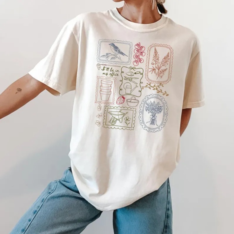 T-shirt con stampa in stile co - Junior Gardening Tools recensione e prezzo